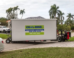 cool binz insulated storage container recently dropped off at residence driveway