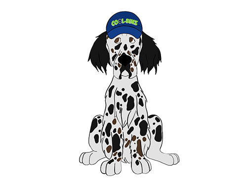 fully colored logo of cool binz dog drawing