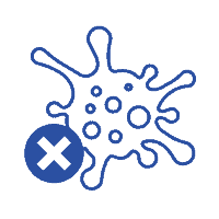 icon of a germ with a circular x button