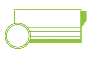 cool binz climate control logo transparent with white font and tempertaure of 34 degrees