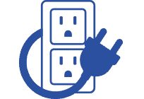 Plugs into standard 110v (non-GFCI) outlet icon
