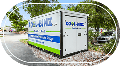 COOL-BINZ climate controlled storage bin on street