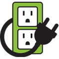 Plugs Into Standard 110v (non-GFCI) Outlet with 20 Amp Circuit icon