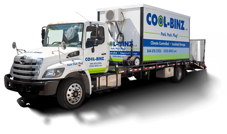 COOL-BINZ Insulated storage bin on truck